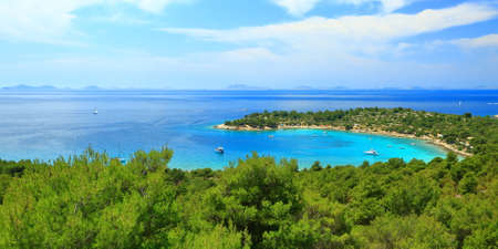 Beautiful beach Kosirina on island Murter, Adriatic sea, Croatiaの写真素材