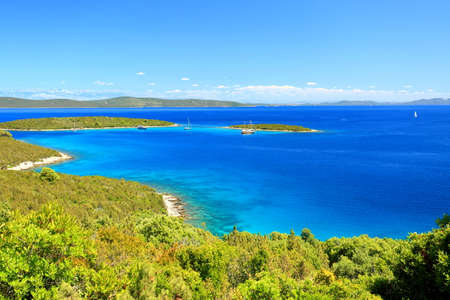 Beautiful clear blue sea on Dugi otok island, Adriatic coast, Croatiaの写真素材