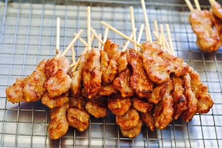 Traditional Thai style grilled pork, Thai cuisine.の写真素材