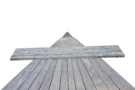 prow of Wooden boat isolated on white backgroundの写真素材