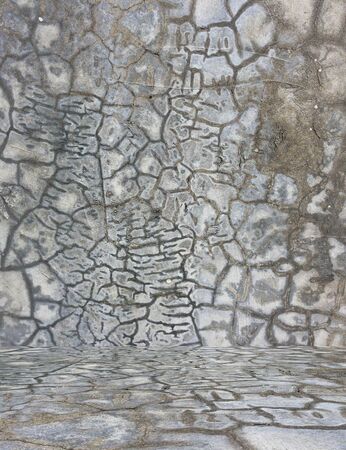 Empty interior for design, crack concrete wall. Empty room. Space for text and picture. Design ideas and style.の写真素材