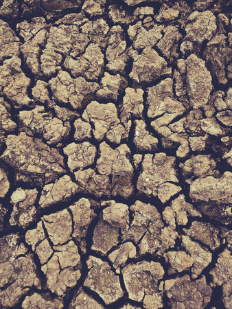 Drought,Dry soil, Cracked Ground texture background vintage toneの写真素材