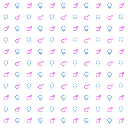 Gender seamless pattern of male and female symbols. Venus and Mars signs.の写真素材