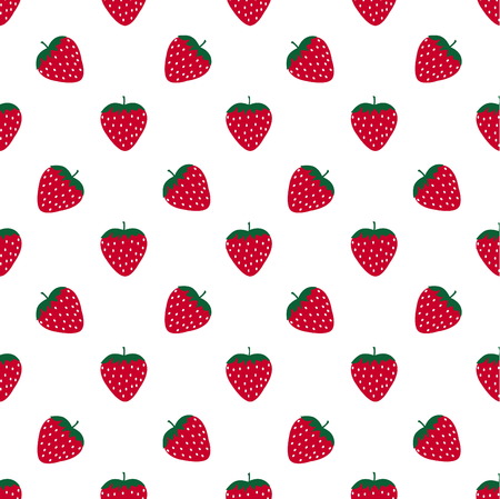 isolated seamless pattern strawberry on white background  Abstract colorful berry vector illustration. Design for card, print, template, wallpaperのイラスト素材