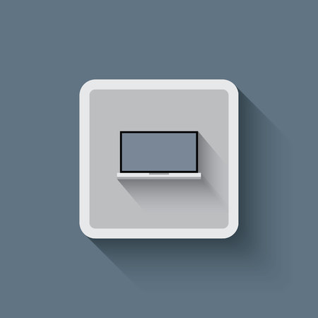 Flat lap top vector icon Isolated on white background for graphic design, logo, web site, social media, mobile app, illustrationのイラスト素材