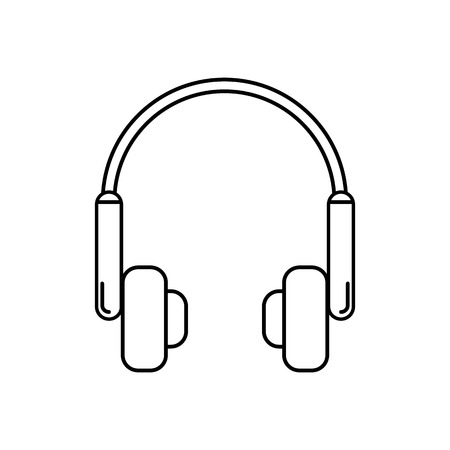 Headphone outline vector icon Isolated on white background for graphic design, icon , web site, social media, mobile app, illustrationのイラスト素材