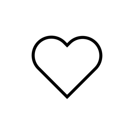 Heart flat style icon vector, love symbol Valentine's day isolated on white background illustration.のイラスト素材