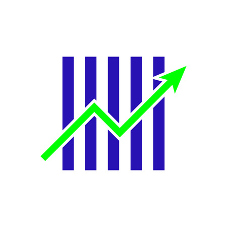 Business charts with arrow vector icon illustration  symbol for your web site design, logo, app, UI. Vector illustration, EPS10.のイラスト素材