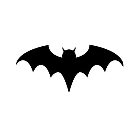 Halloween bat silhouette flat icon vector  for your web site design, logo, app, UI. illustration, EPS10.のイラスト素材