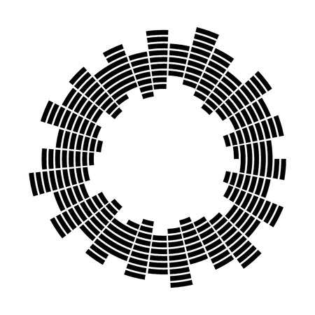 Abstract equalizer music sound wave circle vector icon symbol. logo design, round line icon, circle item, elements background, illustrationのイラスト素材