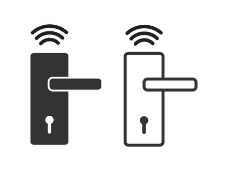 Wireless door lock icon vector, smart lock system  for graphic design, logo, web site, social media, mobile app, uiのイラスト素材