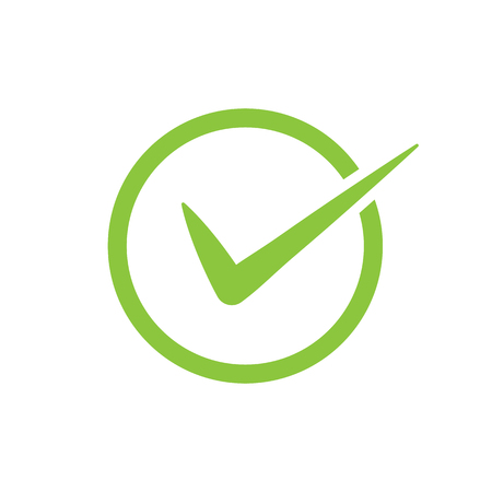 Green check mark vector icon in a circle. Tick symbol in green color for your web site design, logo, app, UI. illustrationのイラスト素材