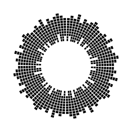 Abstract equalizer music sound wave circle vector icon symbol. logo design, round line icon, circle item, elements background, illustrationのイラスト素材