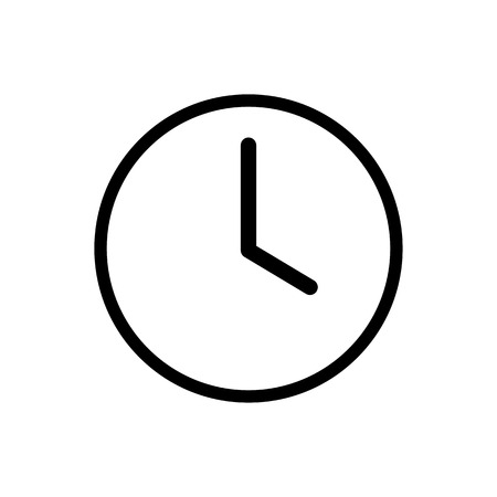 Flat clock vector icon Isolated on white background for graphic design, logo, web site, social media, mobile app, illustrationのイラスト素材