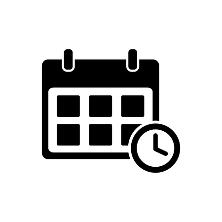 Calendar, schedule and clock icon vector for for graphic design, logo, web site, social media, mobile app, ui illustrationのイラスト素材