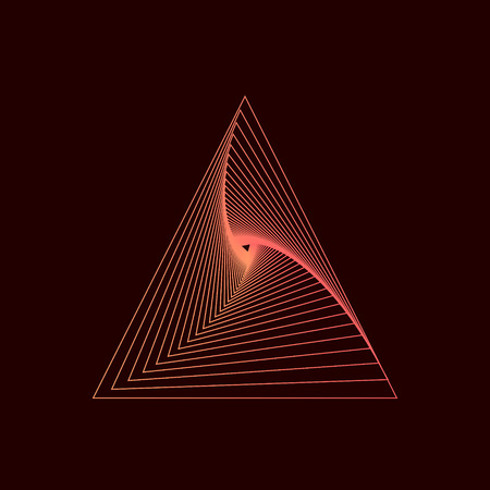 Triangle spiral geometric tunnel abstract twisted lines. vector illustrationのイラスト素材