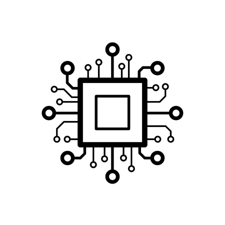 Processor chip vector icon for for graphic design, logo, web site, social media, mobile app, ui illustrationのイラスト素材