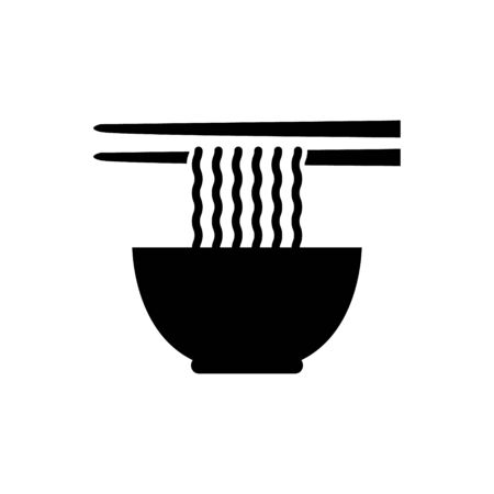 Noodle soup bowl with chopsticks vector icon food concept for graphic designのイラスト素材