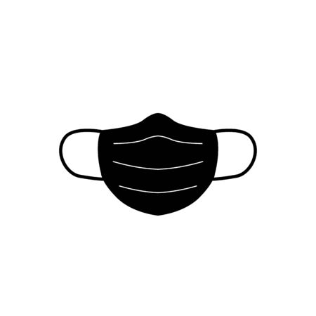Medical mask vector icon isolated on white background for graphic design, web site, social media, mobile app, ui illustrationのイラスト素材