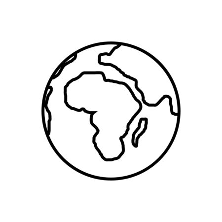 World planet outline icon vector isolate on white background for your web design, logo, infographic, UI. illustrationのイラスト素材