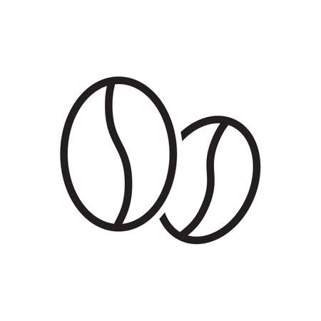 Coffee beans outline icon vector for graphic design, logo, web site, social media, mobile app, ui illustrationのイラスト素材