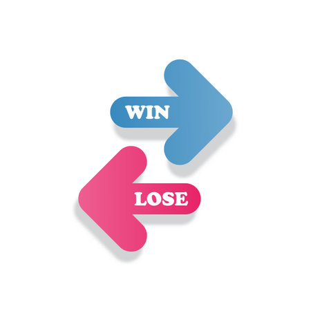 Win in blue color and lose in pink color arrow icon vector for graphic design, logo, web site, social media, mobile app, ui illustrationのイラスト素材