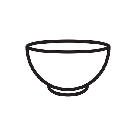 Bowl outline icon vector for graphic design, logo, web site, social media, mobile app, ui illustrationのイラスト素材