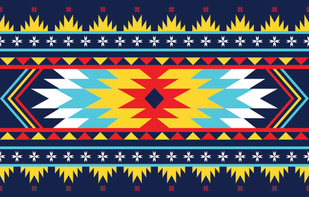 Geometric African ,American pattern traditional design for fabric, wrapping, batik, fabric, sarong, carpet, wallpaper, clothing, background vector illustrationのイラスト素材