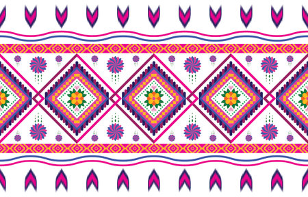 Geometric ethnic pattern traditional design for fabric, wrapping, batik, fabric, sarong, carpet, wallpaper, clothing, background vector illustrationのイラスト素材