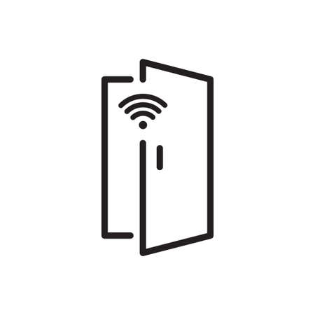 Wireless door outline icon vector automatic opening door modern entrance. For your web site design, app, UI. illustrationのイラスト素材