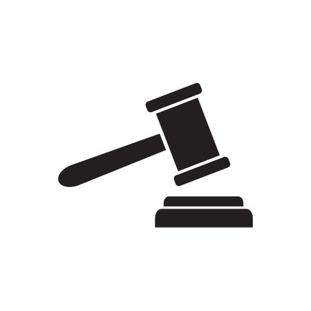 security, auction icon vector hammer court, judge gavel icon for graphic design, logo, web site, social media, mobile app, ui illustrationのイラスト素材