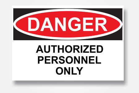 Danger area authorized personnel only symbol No access, no entry, prohibition sign vector icon for graphic designのイラスト素材