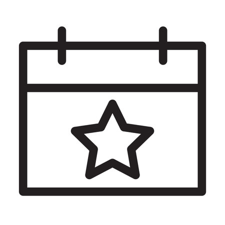 Calendar with star icon vector for graphic design, logo, web site, social media, mobile app, ui illustrationのイラスト素材