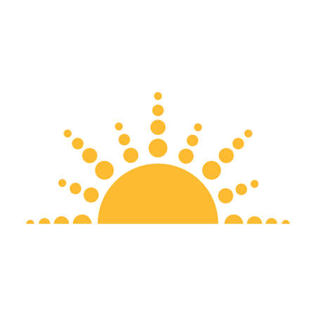 A half sun is setting downwards icon vector sunset concept for graphic design, logo, web site, social media, mobile app, ui illustrationのイラスト素材