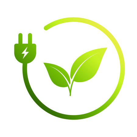 eco power icon vector for graphic design, logo, web site, social media, mobile app, ui illustrationのイラスト素材