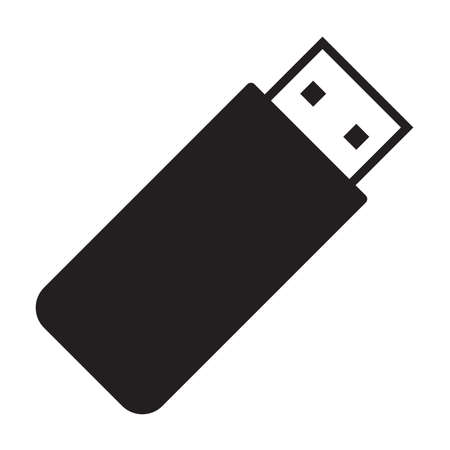 USB flash drive cable icon vector. Connector memory logo sign for graphic design,  website, social media, mobile app, UI illustrationのイラスト素材