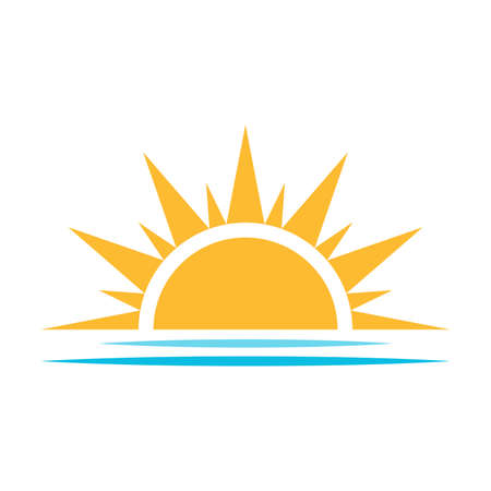 A half sun is setting downwards icon vector sunset concept for graphic design, logo, website, social media, mobile app, UI illustrationのイラスト素材