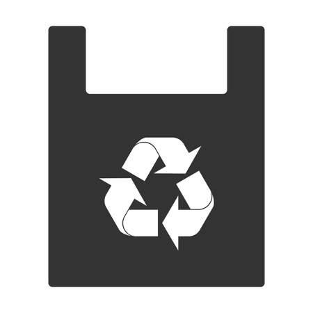 Eco recycled plastic bag icon vector or graphic design, website, social media, mobile app, UI illustrationのイラスト素材
