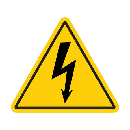 Caution high voltage sign icon vector  for graphic design, logo, website, social media, mobile app, UI illustrationのイラスト素材
