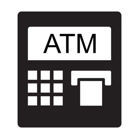 ATM automated teller machine icon vector business and finance concept for graphic design,  website, social media, mobile app, UI illustrationのイラスト素材