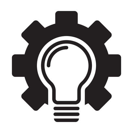 methodology icon vector development concept gear and bulb sign for graphic design, logo, website, social media, mobile app, UI illustrationのイラスト素材