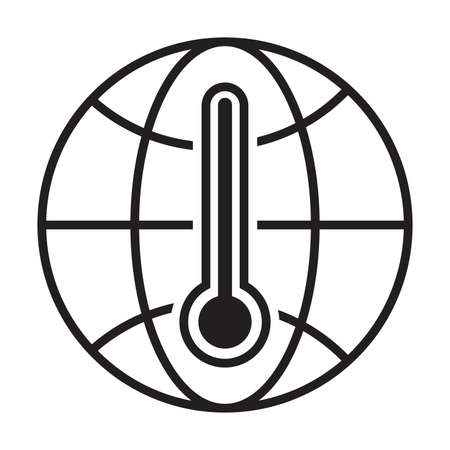 Global warming icon vector global with thermometer symbolのイラスト素材