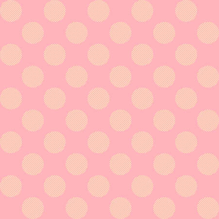 Seamless pattern vector with orange polka dots on pink pastel color background For desktop wallpaper, web design, cards, invitations, wedding, fabric, textile, clothing illustrationのイラスト素材