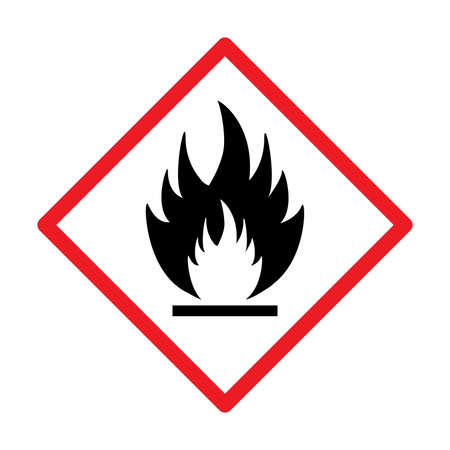 flammable hazard warning sign icon vector GHS hazard symbol for graphic design,  website, social media, mobile app, UI illustrationのイラスト素材