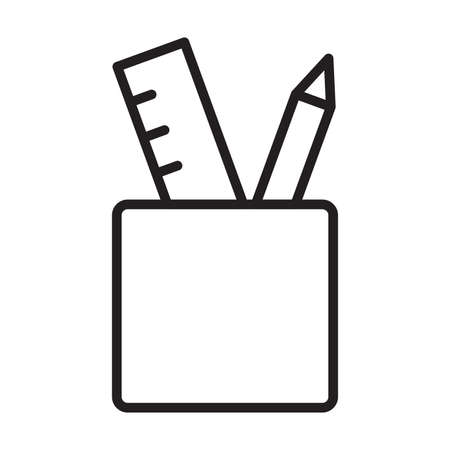 pencil case with ruler icon vector for graphic design, website, social media, mobile app, UIのイラスト素材