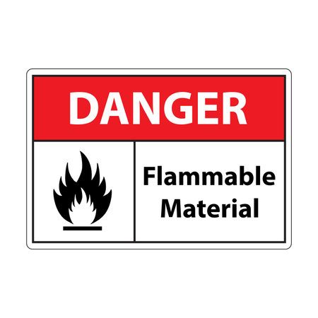 Danger Flammable Material sign icon vector for graphic design, logo, website, social media, mobile app, UI illustrationのイラスト素材