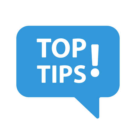 Top tips speech banner bubble icon vector for graphic design,  website, social media, mobile app, sticker, banner, label UIのイラスト素材