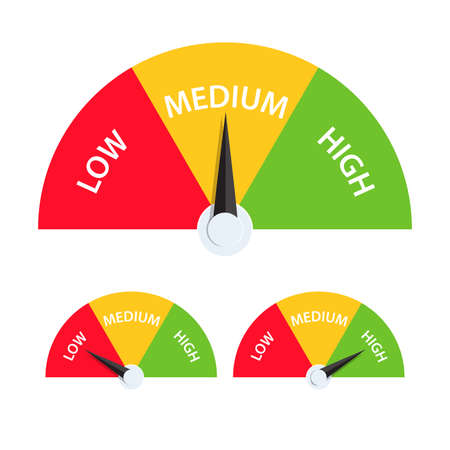 High medium low meter icon vector for graphic designのイラスト素材