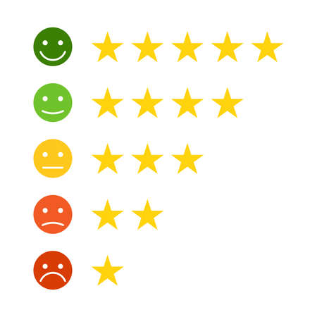 stars rating icon vector feedback rating emotion sign customer satisfaction rating symbolのイラスト素材