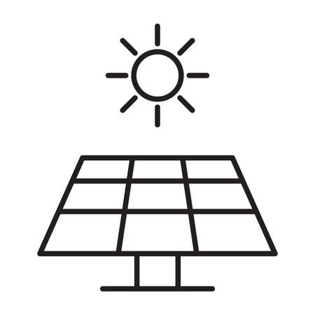Sun energy icon vector solar energy panel sign for graphic design, website, social media, mobile app, UI illustrationのイラスト素材